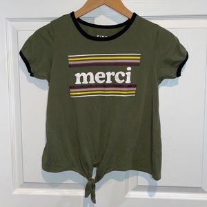 Kind Karma Tie up Tee “Merci”